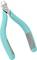 A diagonal cutting pliers with blue handles, ideal for precise cutting of wires and cables in electronic manufacturing.