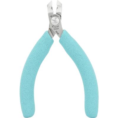 'A pair of light blue precision pliers with ergonomic handles, suitable for fine cutting work in electronic applications.'