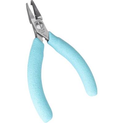 Pliers with a turquoise handle and metallic jaws, suitable for precise work in electronics or jewellery making.