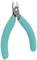 Wire cutters with green handles, suitable for precision cutting of wires and small metal parts.