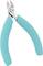 Wire cutters with turquoise handles, suitable for precise cutting of wires and electronic components.