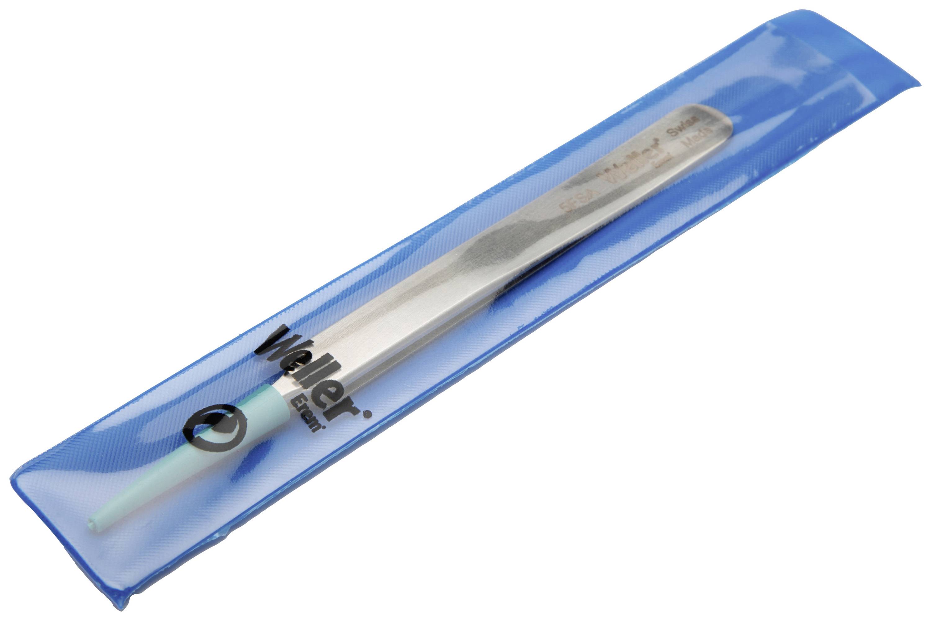 A Weller soldering tip in a blue plastic packaging.
