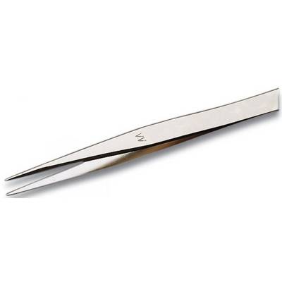 Metal tweezers with pointed tips for precise handling of small objects.