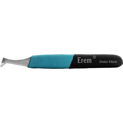 Precision tool with a curved metal head and two-tone handle. Inscription: 'Erem Swiss Made'. Suitable for delicate work.