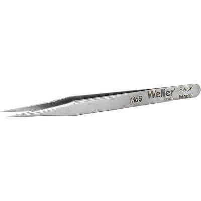 A silver metal tweezers by the brand 'Weller', Model M5S, with the inscription 'Swiss Made'. Perfect for precision work.