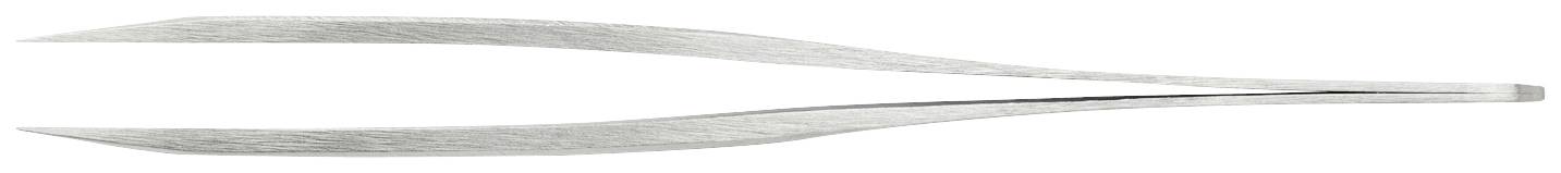 A silver tweezers with straight tips is pictured.