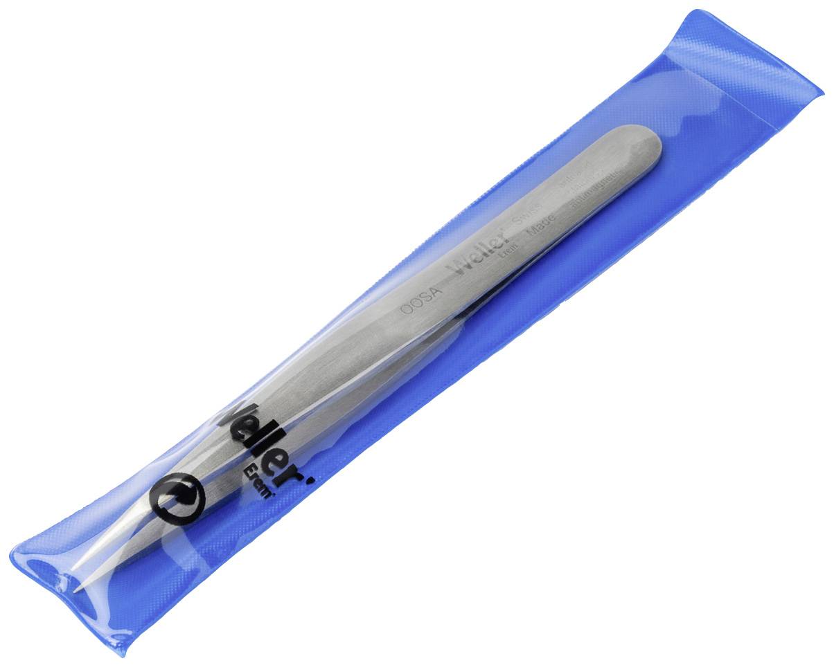 Tweezers in a blue plastic sleeve, suitable for precision work.