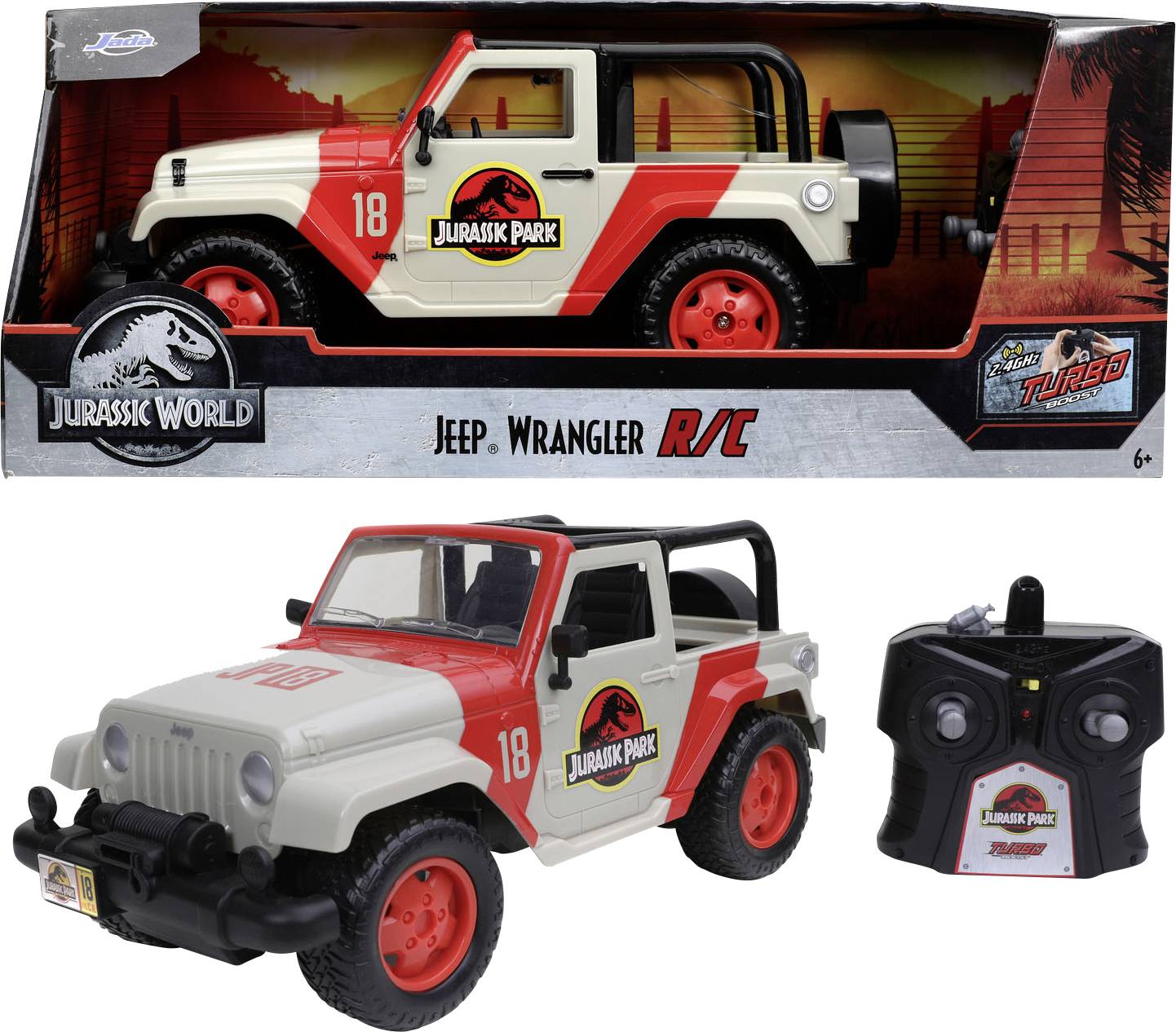 JADA TOYS 253256000 Jurassic Park RC Jeep Wrangler 1:16 RC model car  Electric ATV 
