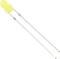 Yellow LED with two metal terminals for electrical connection.
