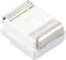 White electronic component with silver contacts, square design, on white background.