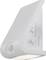 White, triangular LED wall light with motion sensor, switch for '1 2 3 OFF ON AUTO' and 'CHANNEL', for automatic lighting.