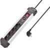 Sygonix SY-4755610 Surge protection power strip 4x Silver, Black PG connector 1 pc(s)