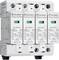 A surge protection device with multiple modules, labelled with technical specifications such as voltage and current rating.