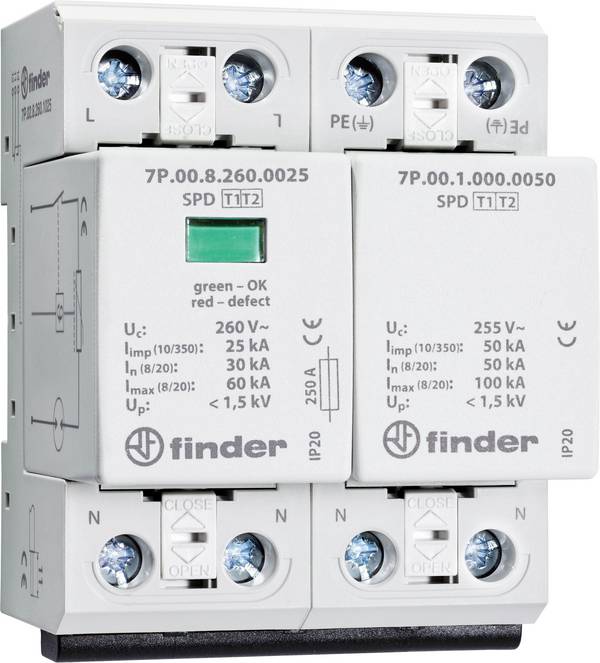 Finder 7P.02.8.260.1025 7P.02.8.260.1025 Surge arrester Surge protection for: Switchboards 1 pc(s)