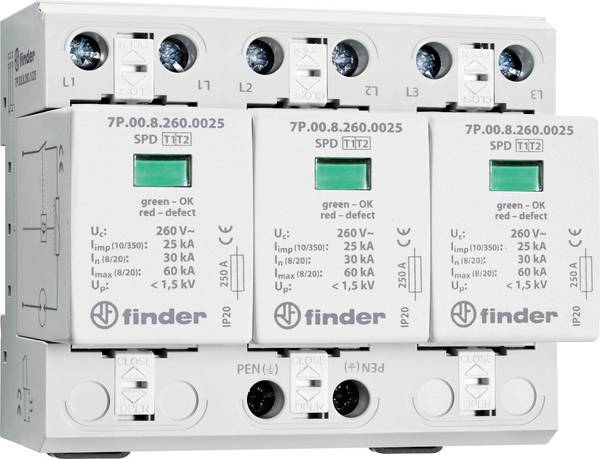 Finder 7P.03.8.260.1025 7P.03.8.260.1025 Surge arrester Surge protection for: Switchboards 1 pc(s)