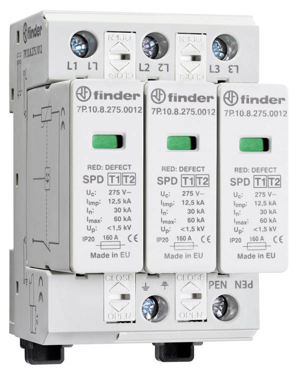 Finder 7P.13.8.275.1012 7P.13.8.275.1012 Surge arrester Surge protection for: Switchboards 1 pc(s)