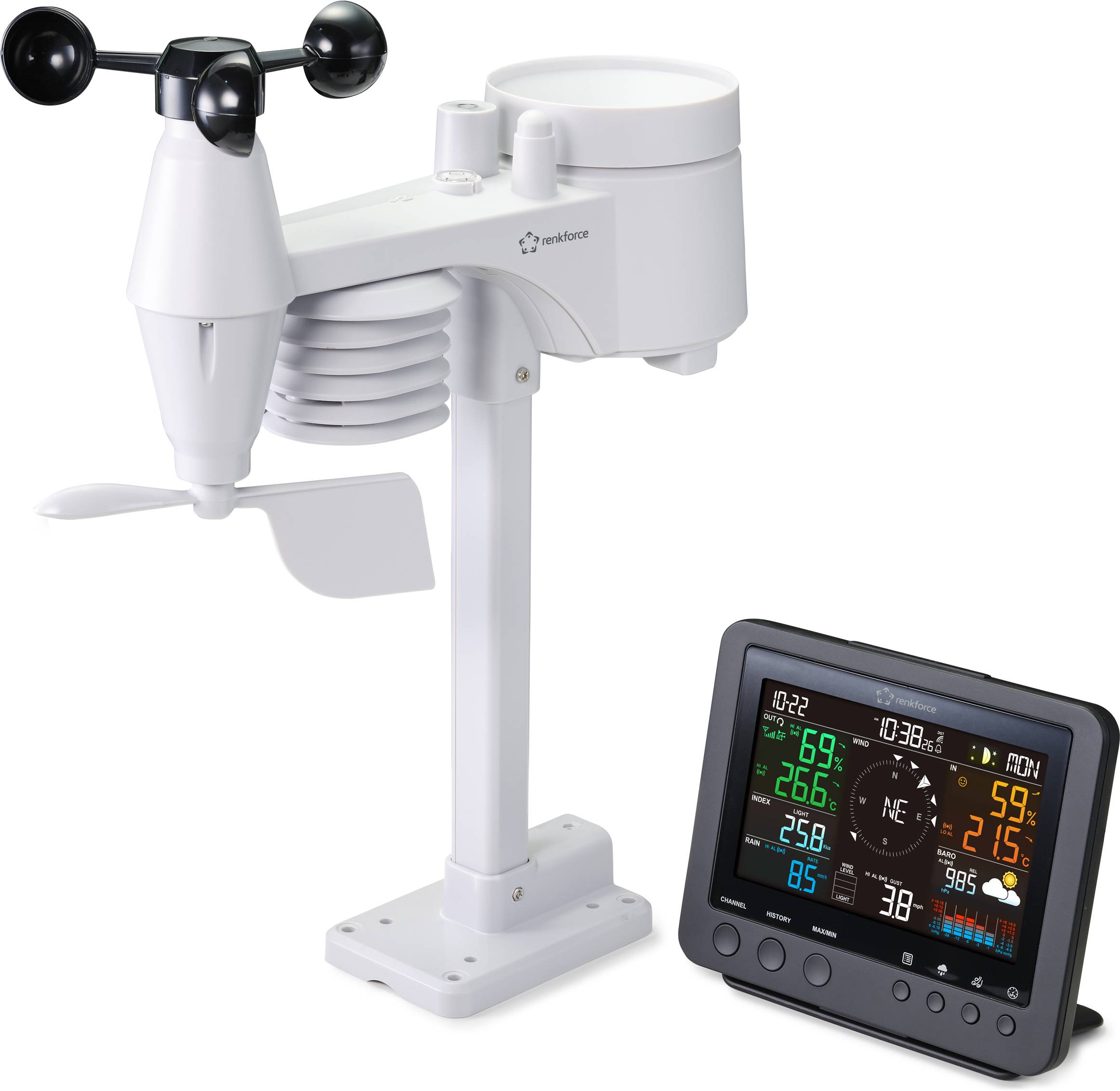 Weather Station With Outdoor Indoor Sensor, Msf Wireless Digital