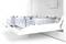 An open white enclosure with an extendable metal frame, suitable for mounting electronic components.
