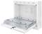 Metal enclosure with hinged lid, containing an extractable metal frame. Suitable for mounting electronic devices.