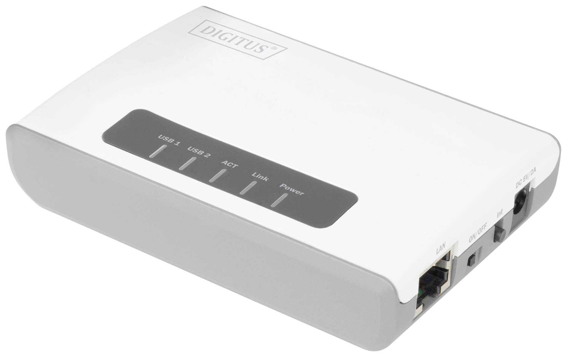 Digitus DN-13024 Network print server USB type A, LAN (10/100 Mbps), Wi-Fi 802.11 b/g/n
