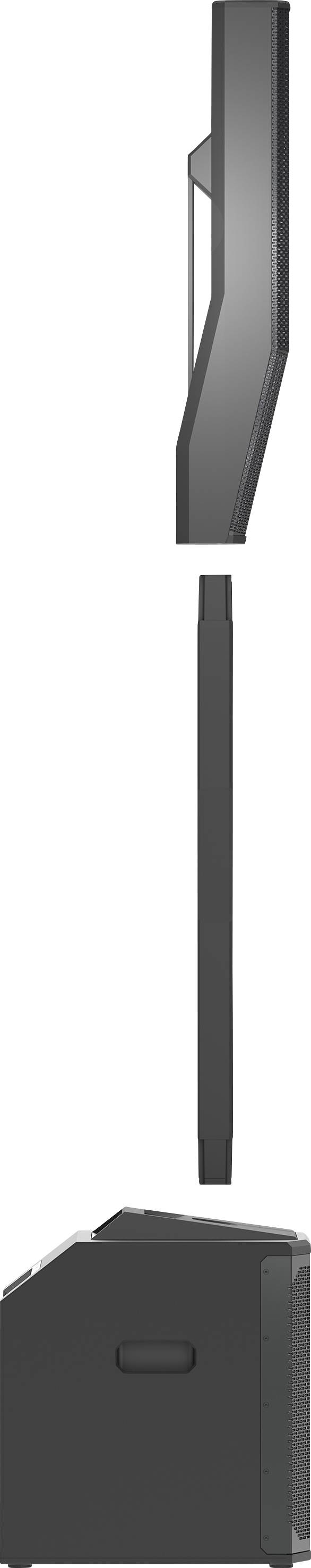 Monitor viewed from the side, showing a sleek design and thin bezel, suitable for space-saving environments.