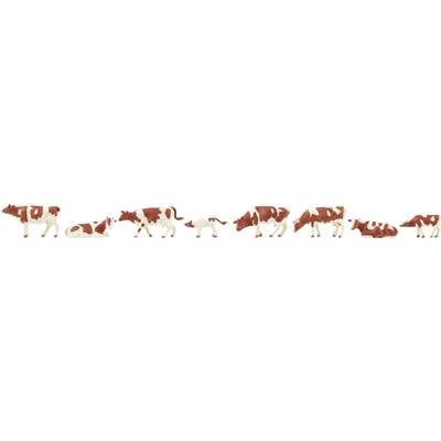 Image of Faller H0 Cows, brown spotted Painted, Standing, Horizontal