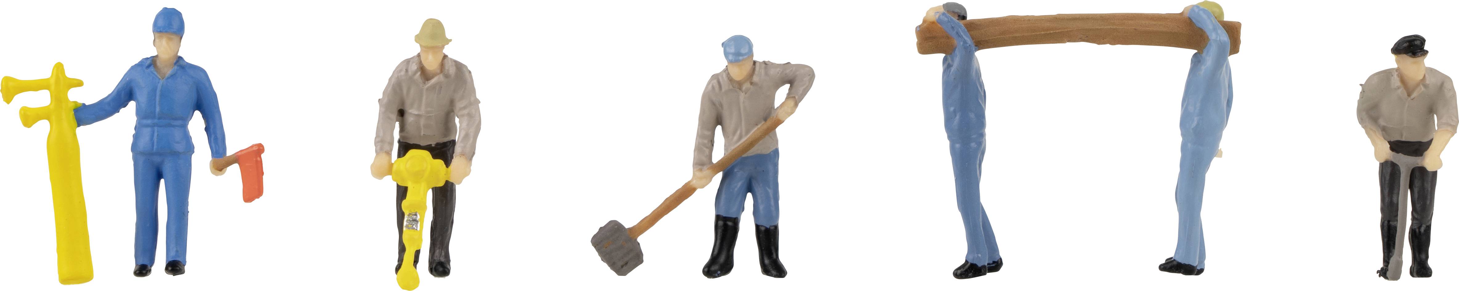 Faller H0 Track construction workers Painted, Standing