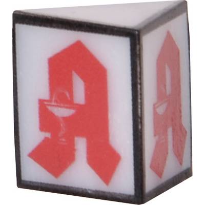 The cube displays the red pharmacy logo on a white background, three-dimensionally represented on each side.