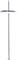 A modern, sleek standard lamp with two spread-out, rounded light shades on top, attached to a long metal pole.