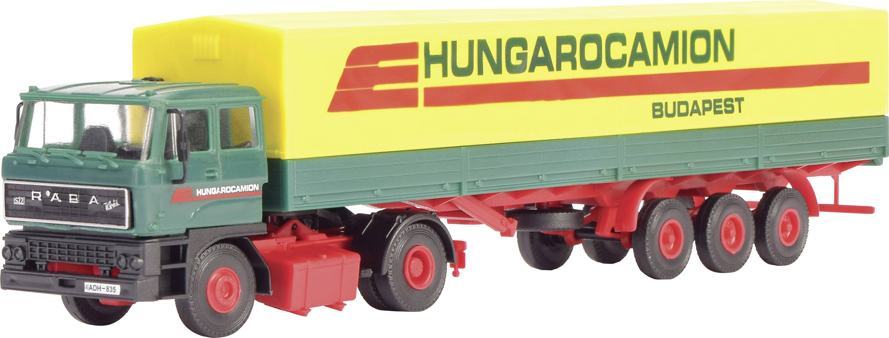 Image of Kibri 14699 H0 Raba RABA 2-axle tractor with HUNGACAMION flat trailer