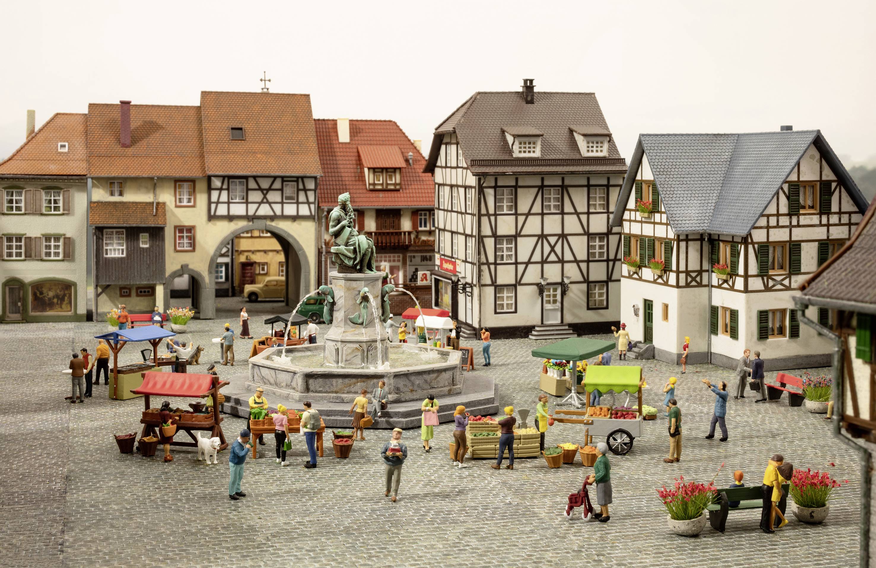 NOCH H0 Vegetable stand 16225 Gemüsestand Painted-2