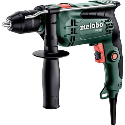 A green, electric drill hammer with a black handle and red switch. Brand logo clearly visible on the side.