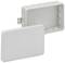 Opened rectangular white plastic container, showing internal cavity with holes, suitable for mounting or as an enclosure.