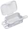 White, open plastic container with a lid and two mounting holes, possibly for storing small items or connections.