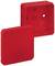 'A red plastic casing with a removable cover. Suitable for wall-mounting electrical installations.'