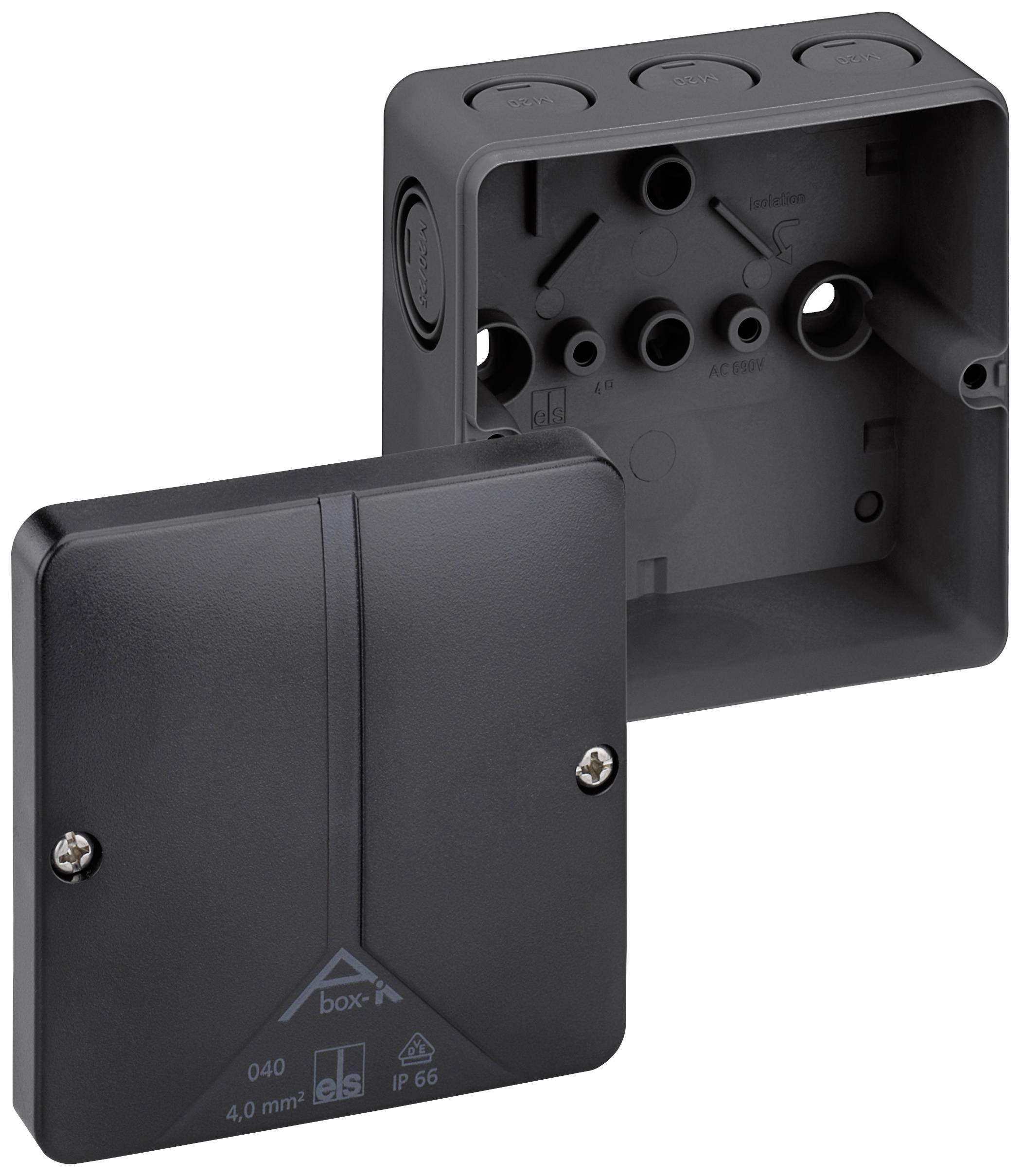 Spelsberg 50290401 Joint box (L x W x H) 94 x 94 x 57 mm Black IP65 1 pc(s)-0