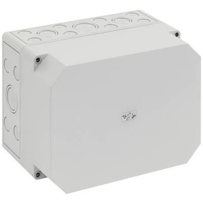 Grey, rectangular plastic enclosure with rounded edges and screws at the corners, suitable for wall mounting.