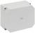 Grey, rectangular plastic enclosure (distribution box) with bevelled corners and a small logo in the centre of the front.