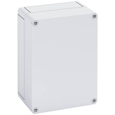 A rectangular, grey enclosure with four visible screws at the corners. Suitable for use in both indoor and outdoor environments.