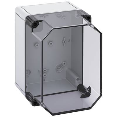 A transparent plastic box with a removable lid, suitable for indoor electronic devices.