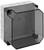 Electronic enclosure with transparent lid. Multiple cable entries on the sides. Suitable for wall mounting.