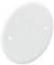 White, round plastic disc with two opposite holes for fixing.