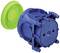 'Blue hollow wall electrical box with green lid, used for installing sockets or switches in cavity walls.'