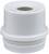 A white, cylindrical plastic adapter with a threaded screw and a central opening. It appears suitable for connection purposes.