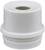 A white, cylindrical adapter with an opening in the middle, suitable for pipe connections or mounting applications.