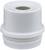 Plastic adaptor, white, cylindrical, with thread and opening on top, used for hose or pipe connections.