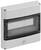 Compact electrical fuse box with a transparent, dark-tinted cover, suitable for panel mounting.