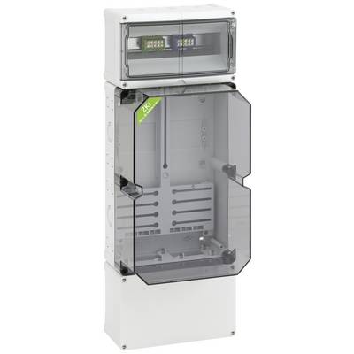A blank, transparent control cabinet with 'ZKI' sticker, suitable for mounting electrical components.