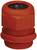 A red plastic cable gland with threaded connection, marked 'M40x1.5', used for secure cable attachment.