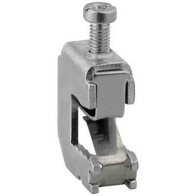 A metal clamp with a screw and mounting bracket, potentially used for securing materials, against a white background.